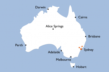 Karte Sydney Blue Mountains Hunter Valley