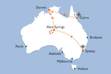 Karte Australien Abenteuer Rundreise